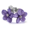 Sterling Silver Amethyst Tuberose 10mm Pansy Stud Earrings sold by C.W. Sellors