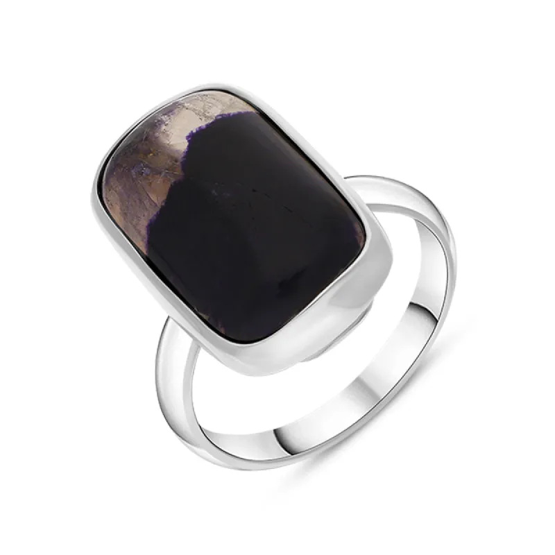 Sterling Silver Blue John Abstract Ring D sold by C.W. Sellors