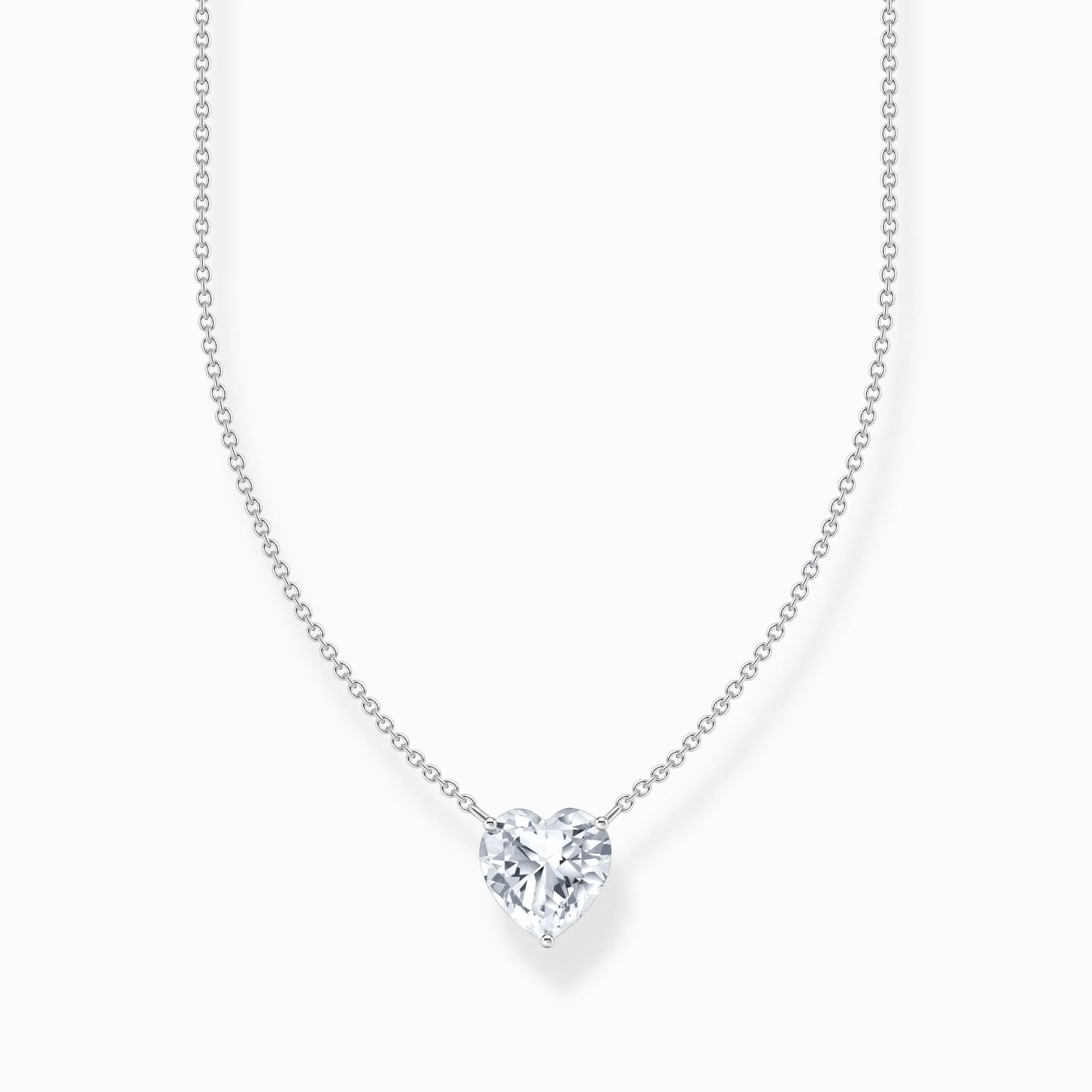 Thomas Sabo Sterling Silver Heart White Zirconia Necklace sold by C.W. Sellors
