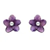 Sterling Silver Amethyst Tuberose 8mm Pansy Stud Earrings sold by C.W. Sellors