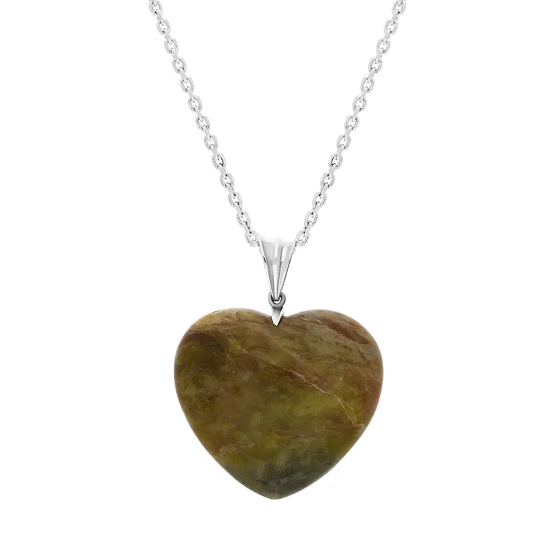 Sterling Silver Connemara Fluted Bail Extra Large Carved Heart Necklace D sold by C.W. Sellors