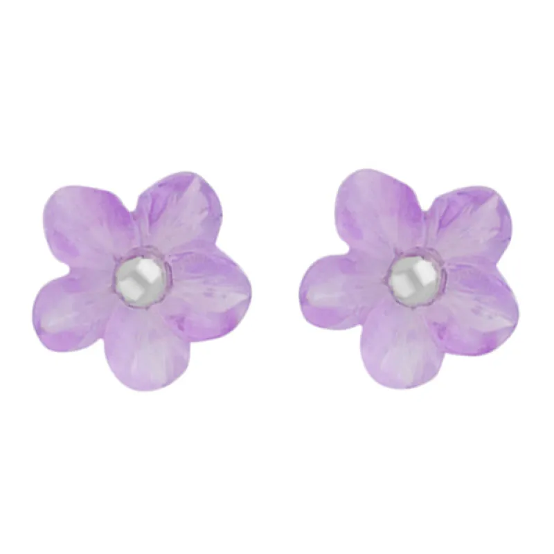 Sterling Silver Amethyst Tuberose 8mm Desert Rose Stud Earrings sold by C.W. Sellors