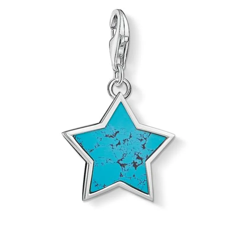 Thomas Sabo Charm Club Sterling Silver Turquoise Star Charm D sold by C.W. Sellors