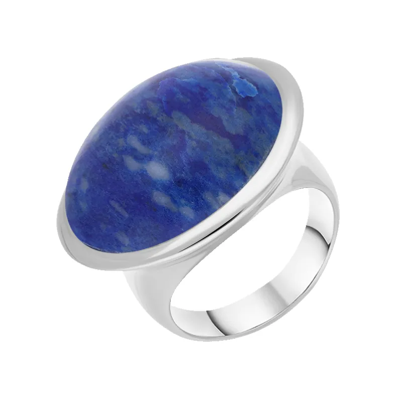 Sterling Silver Lapis Lazuli Wide Oval Flow Ring D sold by C.W. Sellors