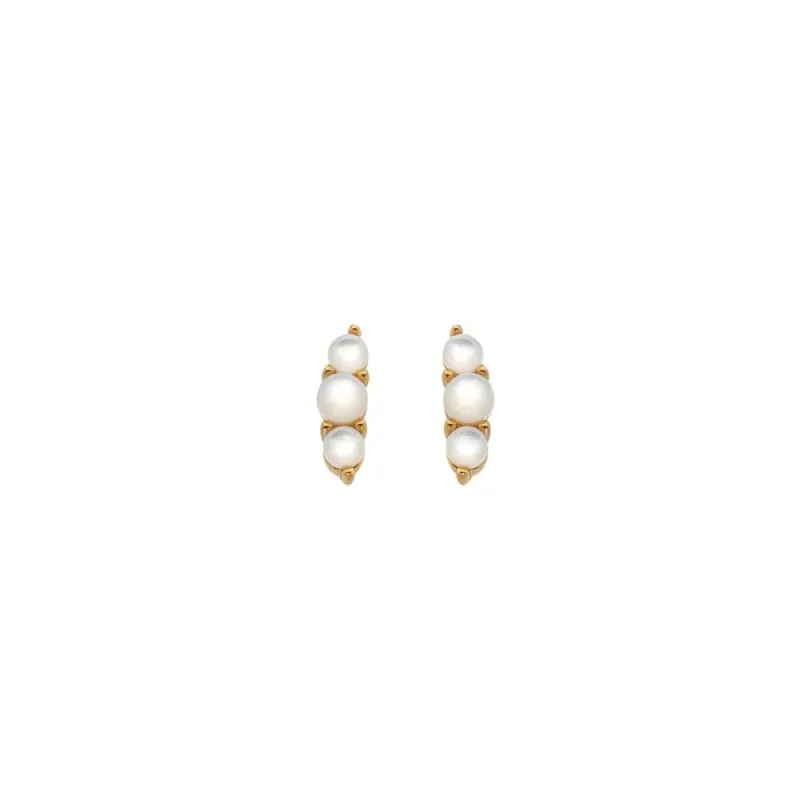 Hot Diamonds x Jac Jossa Gold Plated Sterling Silver Calm Mother Of Pearl Trio Stud Earrings sold by C.W. Sellors