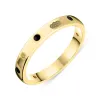 9ct Yellow Gold Whitby Jet King's Coronation Hallmark 3mm Ring D sold by C.W. Sellors