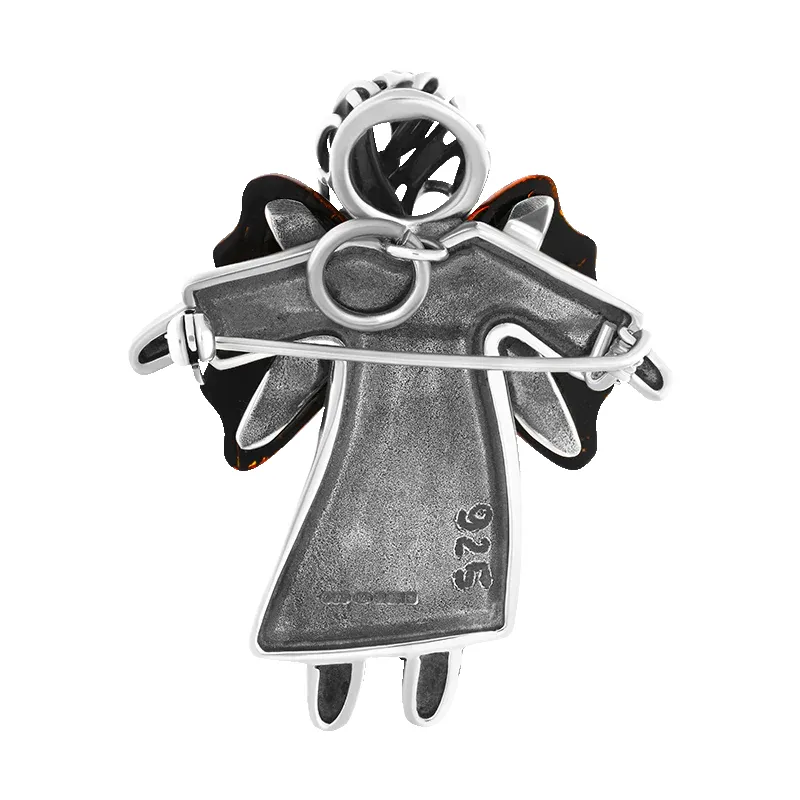 Sterling Silver Amber Angel Brooch Necklace D sold by C.W. Sellors product image thumbnail 3
