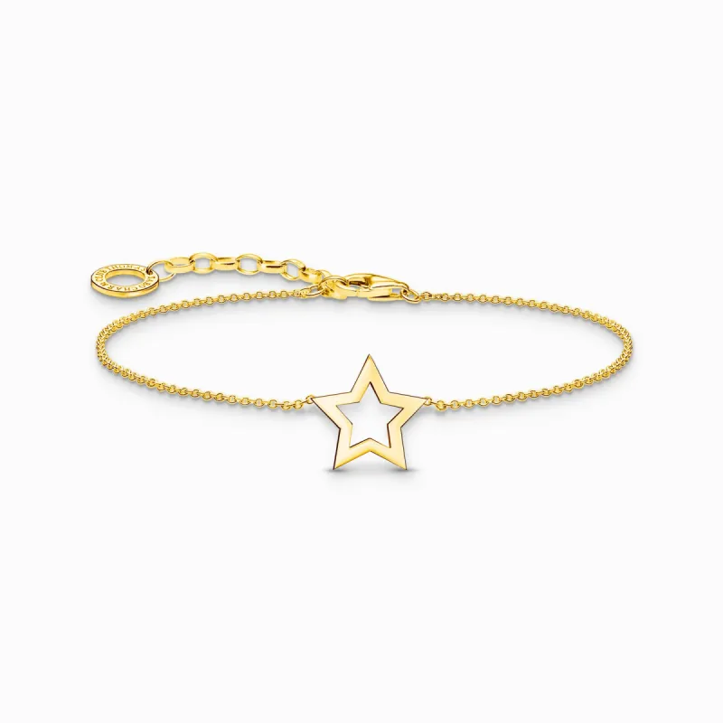 Thomas Sabo Gold Plated Sterling Silver Star Bracelet sold by C.W. Sellors