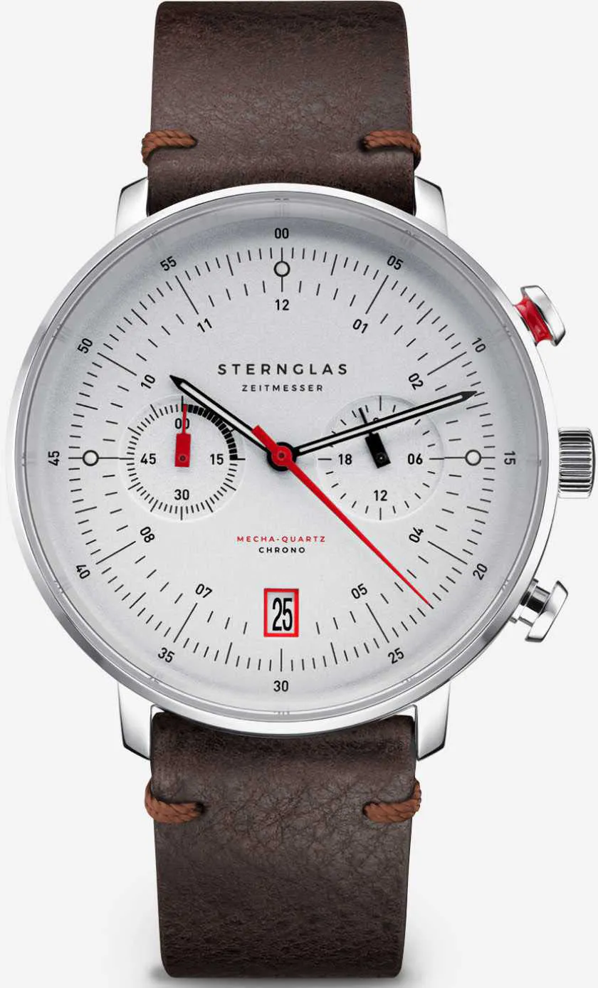 Sternglas Hamburg Chrono Silver Watch sold by C.W. Sellors
