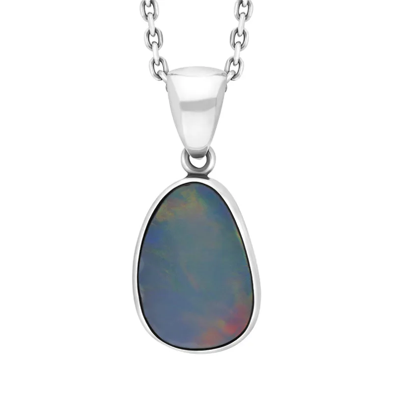 Sterling Silver Opal Doublet Abstract Necklace D sold by C.W. Sellors