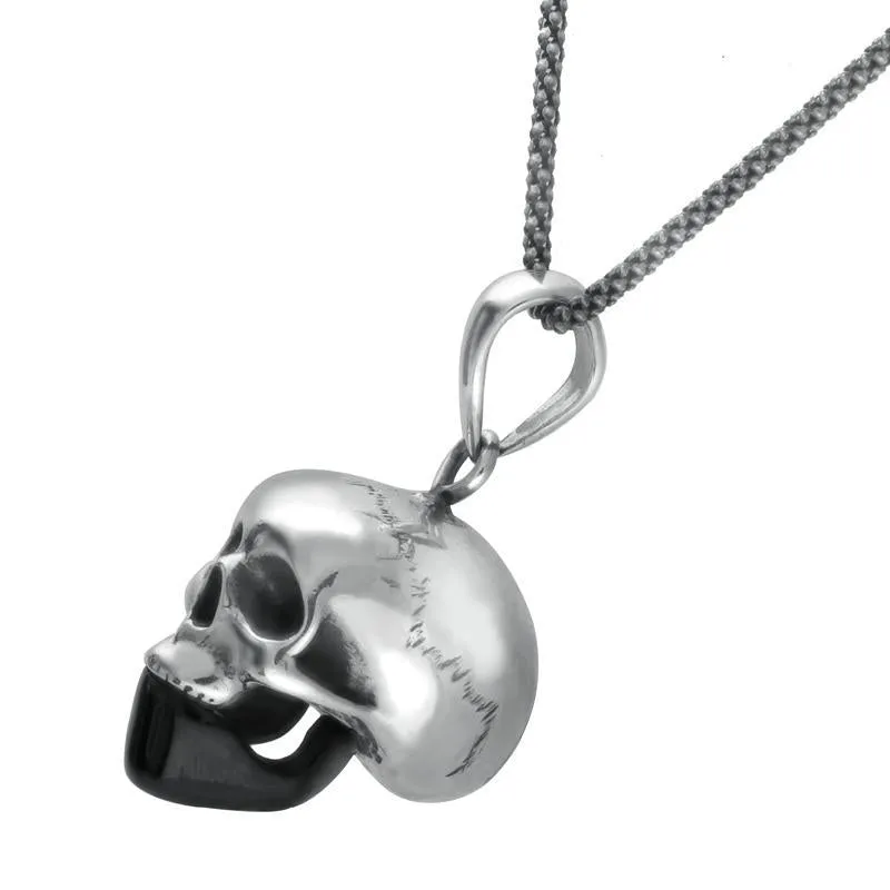 Sterling Silver Whitby Jet Jaw Skull Necklace sold by C.W. Sellors product image thumbnail 2