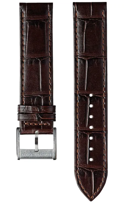 Hamilton Strap Jazzmaster Aligator Leather Brown sold by C.W. Sellors