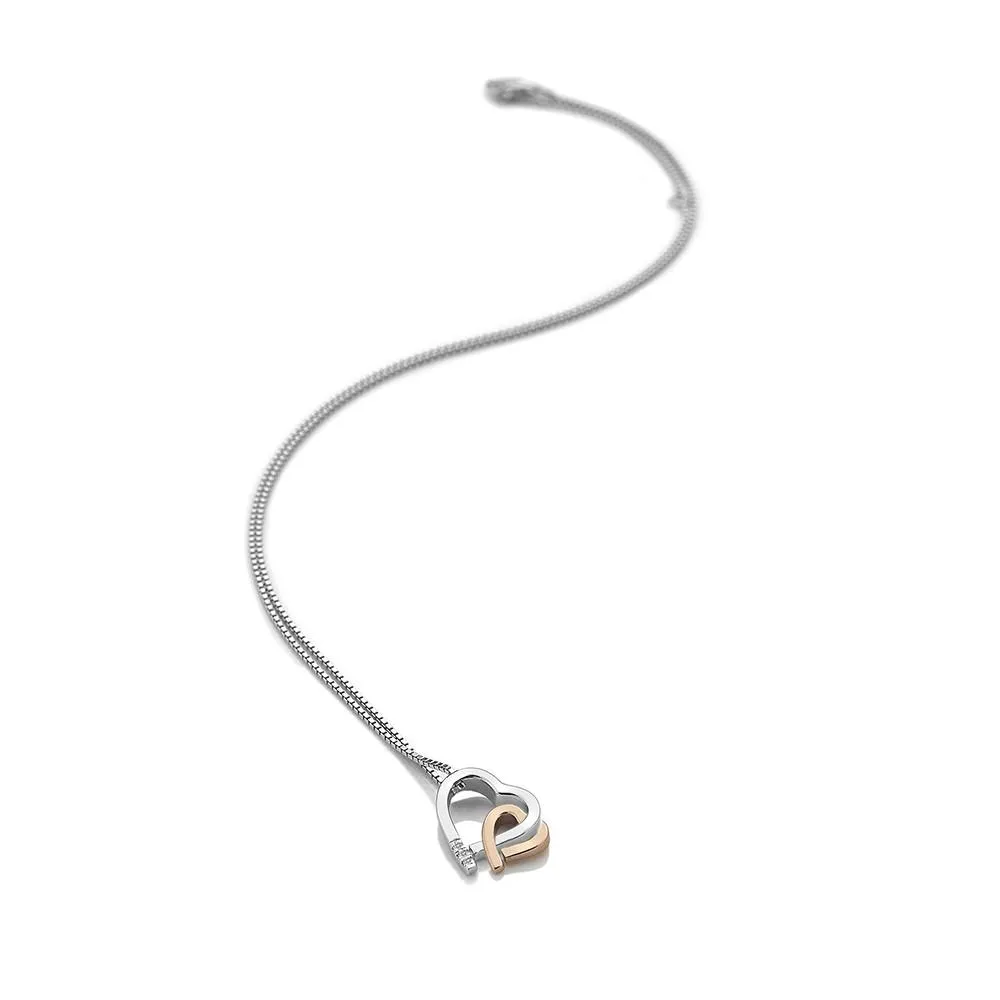 Hot Diamonds Warm Heart Sterling Silver Rose Gold Plated Necklace sold by C.W. Sellors product image thumbnail 2