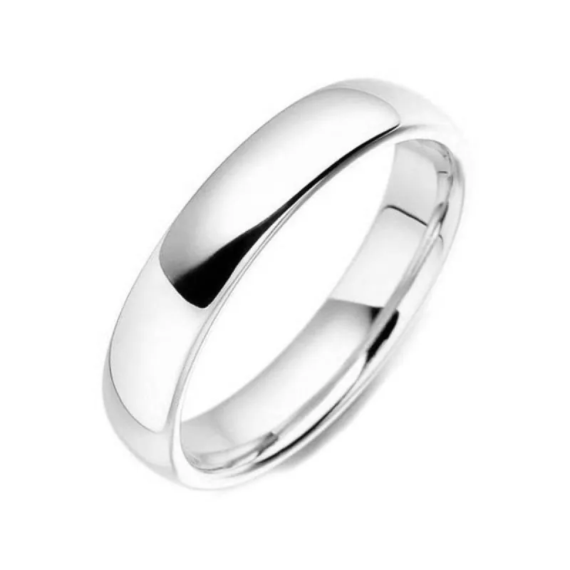 9ct White Gold Classic Court Shaped Medium Gauge Wedding Ring 6mm sold by C.W. Sellors