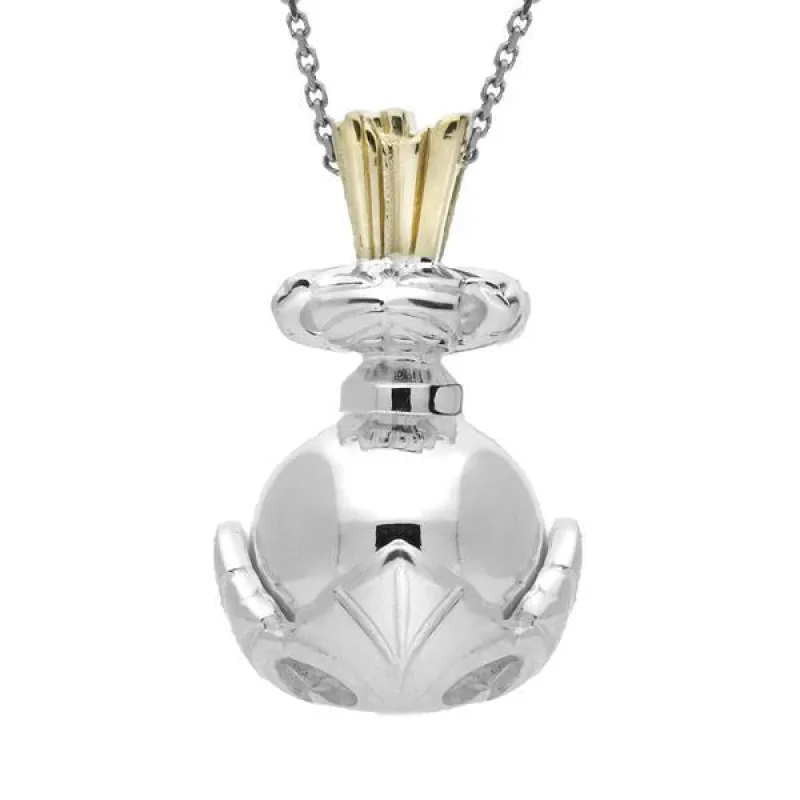 Sterling Silver Large Ball & Leaf Necklace sold by C.W. Sellors