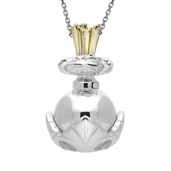 Sterling Silver Large Ball & Leaf Necklace sold by C.W. Sellors