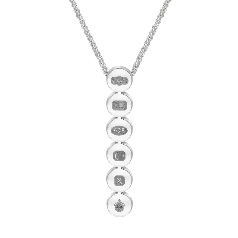 Sterling Silver Queen's Jubilee Hallmark Round Disc Pendant Necklace D sold by C.W. Sellors