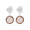 Sterling Silver Cameo Round Rose Drop Earrings D sold by C.W. Sellors