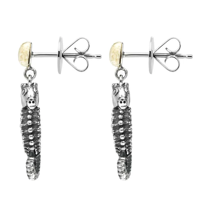 Sterling Silver Small Stone Coquina Seahorse Drop Earrings sold by C.W. Sellors product image thumbnail 2