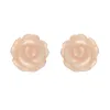 Sterling Silver Pink Mother of Pearl Tuberose 10mm Rose Stud Earrings sold by C.W. Sellors