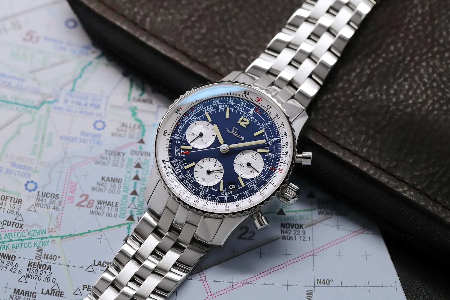 Sinn 903 St BE II Navigation Chronograph Fine Link Bracelet Watch sold by C.W. Sellors product image thumbnail 5