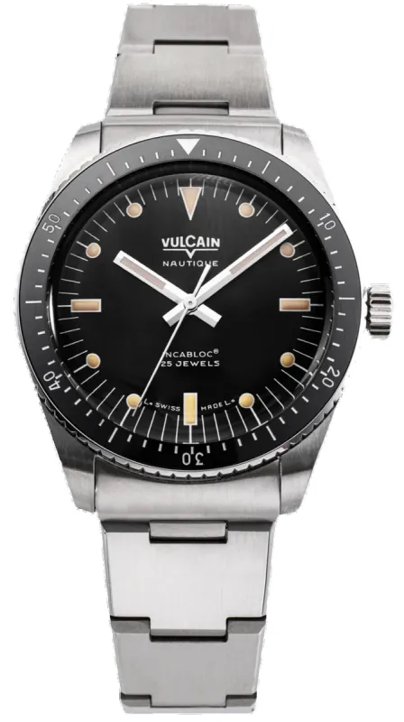 Vulcain Skindiver Nautique Black Khaki Brown Lum Watch sold by C.W. Sellors