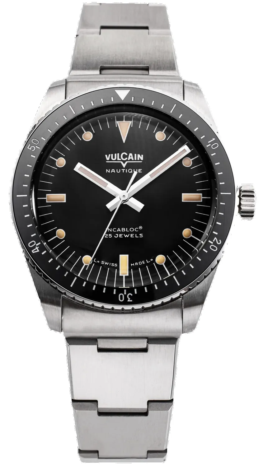 Vulcain Skindiver Nautique Black Khaki Brown Lum Watch sold by C.W. Sellors