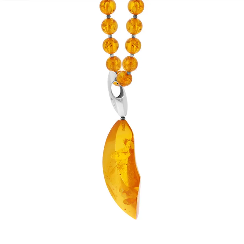 Sterling Silver Amber Beaded Pendant Necklace D sold by C.W. Sellors product image thumbnail 2