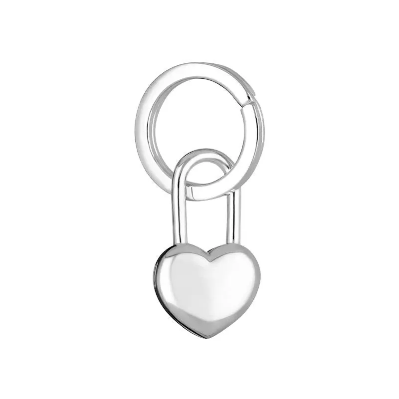 Saturno Sterling Silver Heart Padlock Keyring D sold by C.W. Sellors