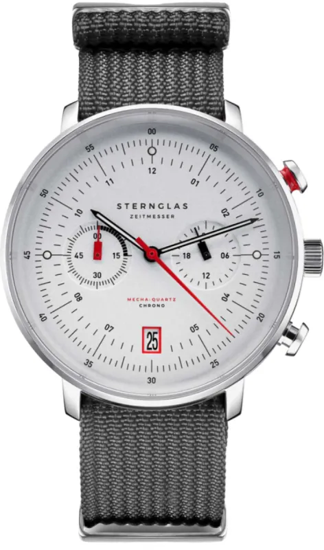 Sternglas Hamburg Chrono Silver Watch sold by C.W. Sellors