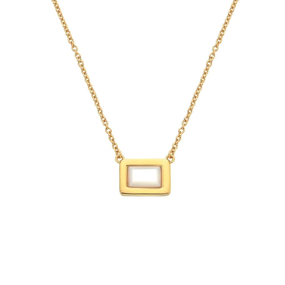 Hot Diamonds Gold Plated Sterling Silver Mother Of Pearl Rectangle Necklace sold by C.W. Sellors product image thumbnail 2