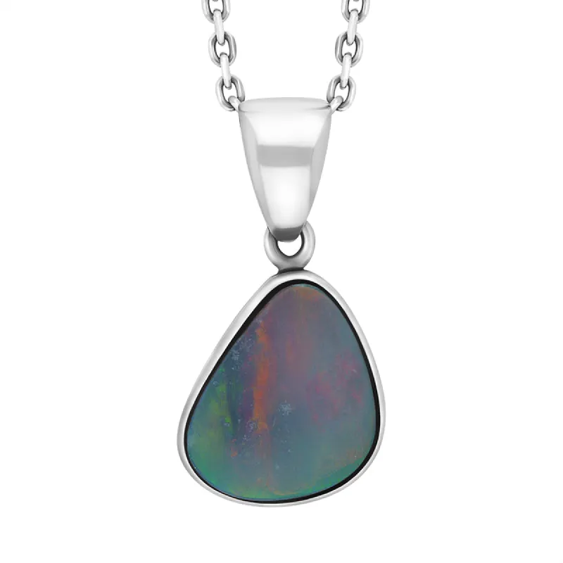 Sterling Silver Opal Doublet Abstract Necklace D sold by C.W. Sellors