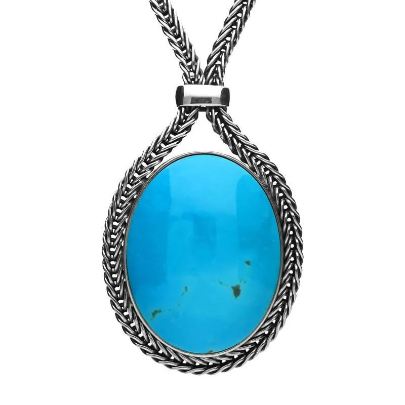 Sterling Silver Turquoise Foxtail Small Oval Necklace D sold by C.W. Sellors