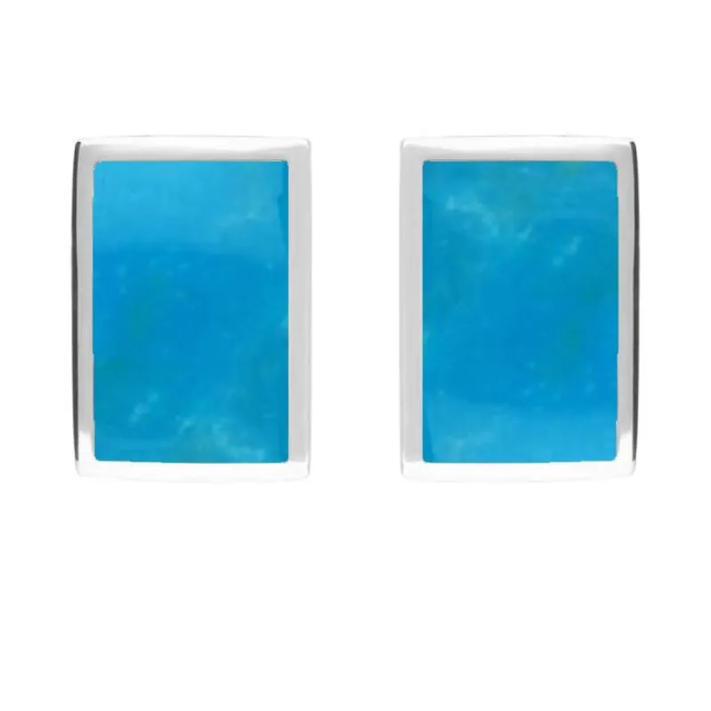Sterling Silver Turquoise Oblong Stud Earrings sold by C.W. Sellors