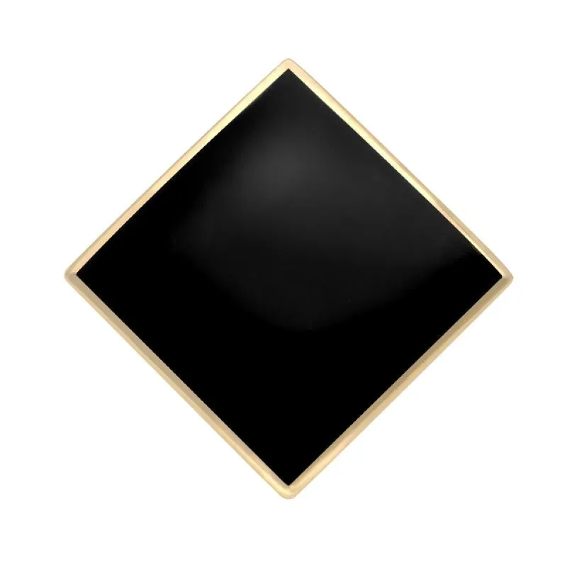 9ct Yellow Gold Whitby Jet Large Rhombus Ring sold by C.W. Sellors