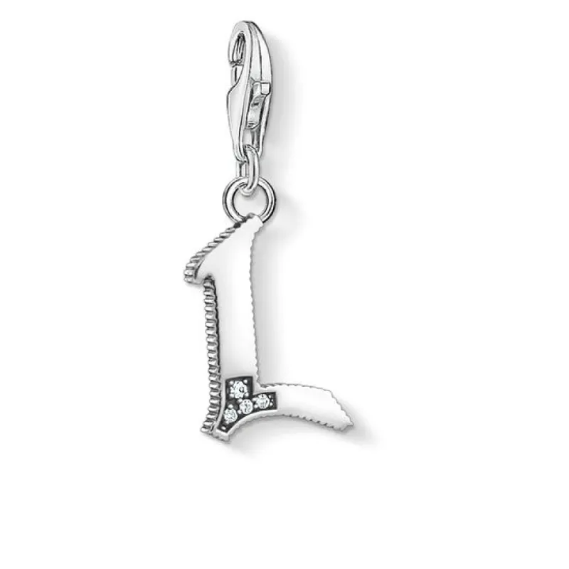 Thomas Sabo Charm Club Sterling Silver White Zirconia Letter L Charm D sold by C.W. Sellors