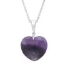 Sterling Silver Blue John Slim Bail Large Carved Heart Necklace sold by C.W. Sellors