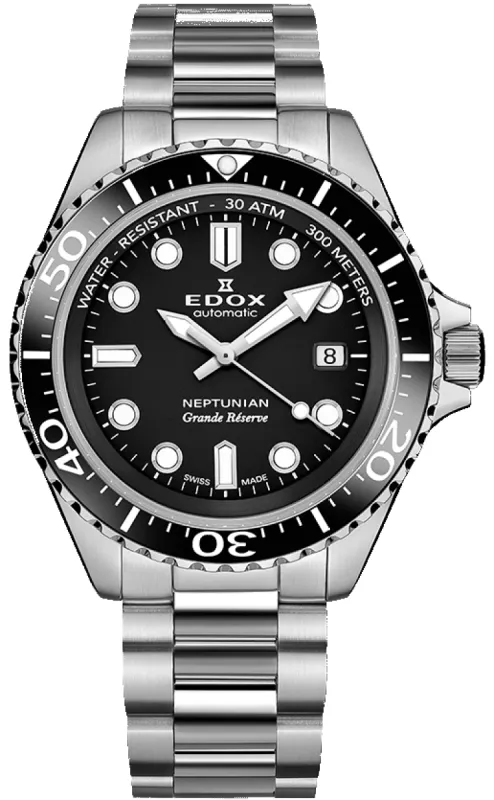 Edox Watch Neptunian Grande Reserve Black made by Edox