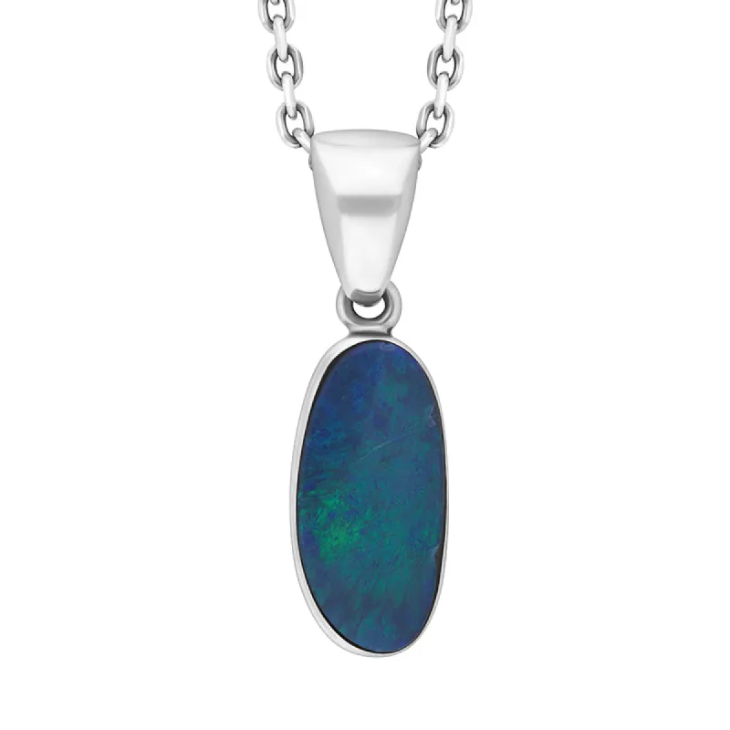 Sterling Silver Opal Doublet Abstract Necklace D sold by C.W. Sellors
