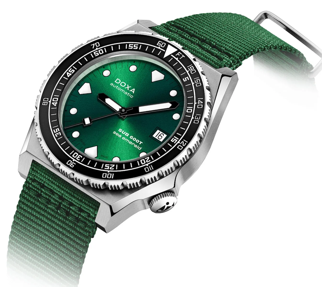 Doxa SUB 600T Sea Emerald Ceramic Nato Watch sold by C.W. Sellors product image thumbnail 2