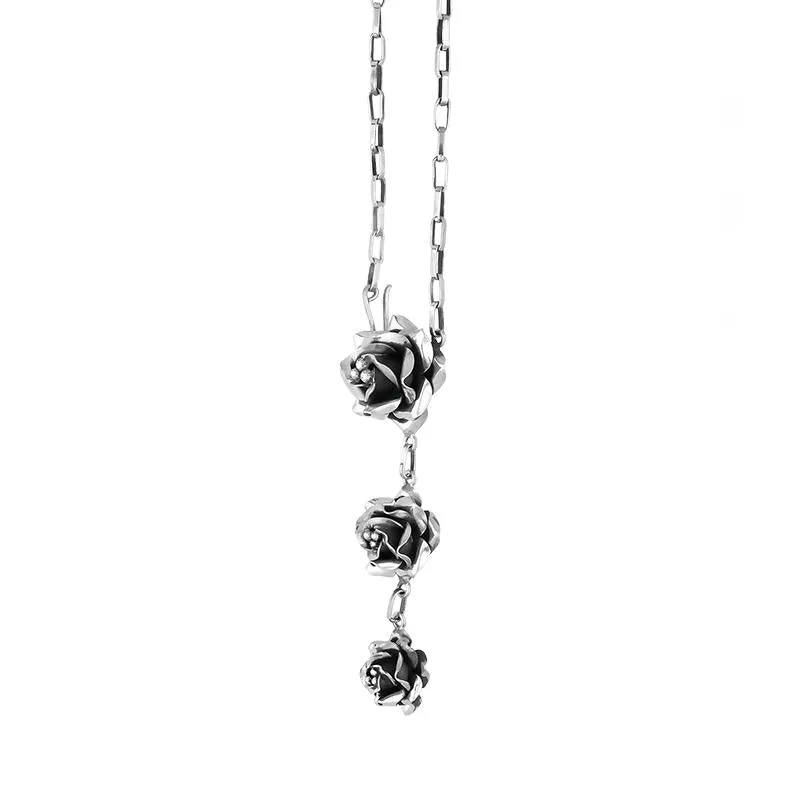 Sterling Silver Cascading Roses Necklace sold by C.W. Sellors product image thumbnail 2