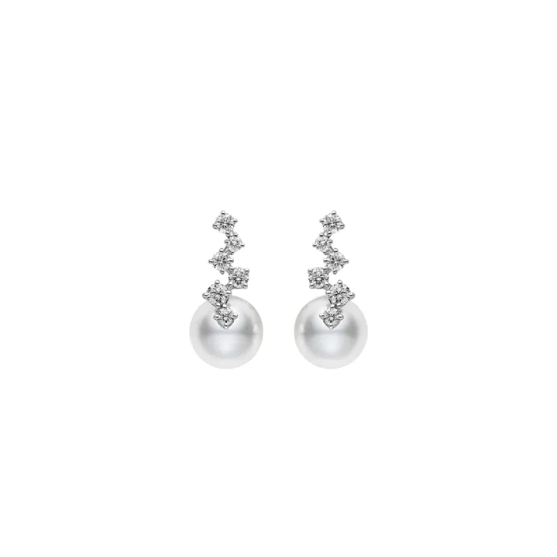 Mikimoto Starry Night 18ct White Gold Akoya Pearl Diamond Earrings sold by C.W. Sellors