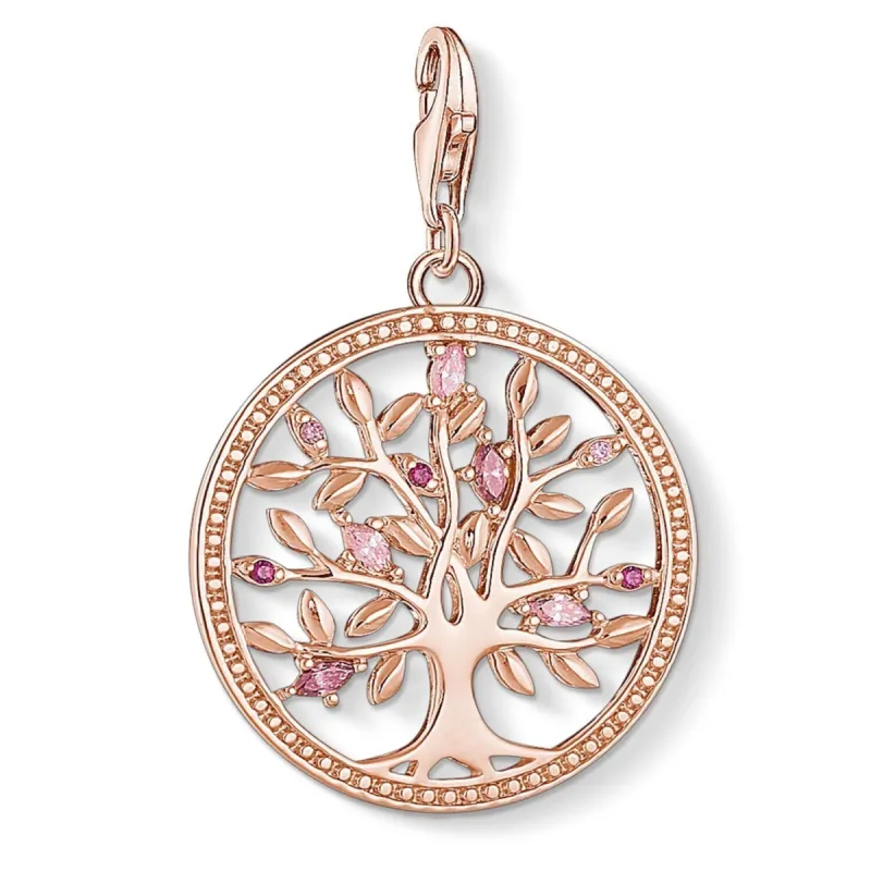 Thomas Sabo Charm Club Rose Gold Tree Of Love Pink Charm D sold by C.W. Sellors