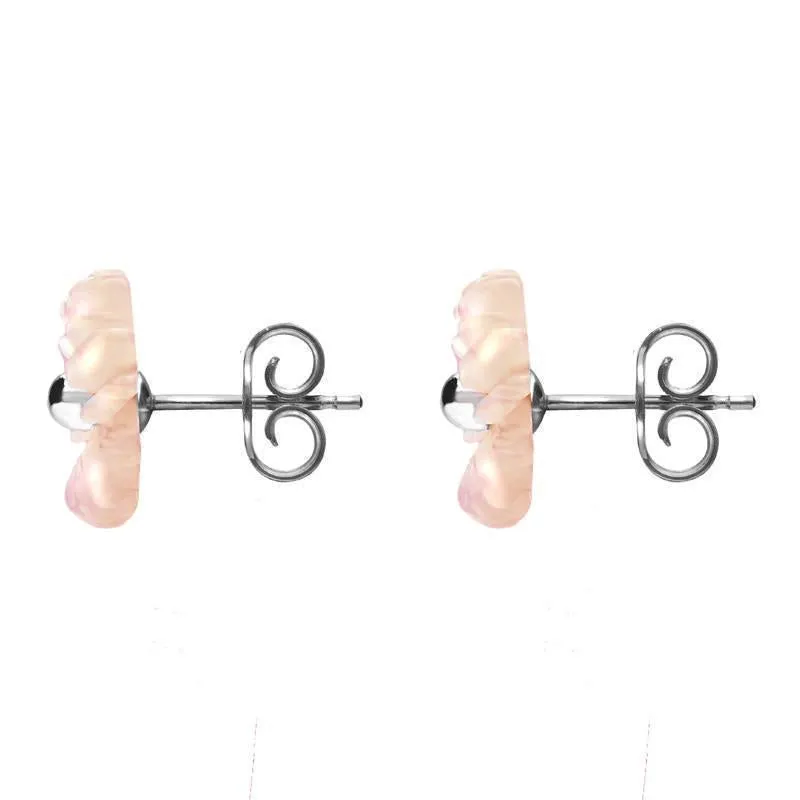 Sterling Silver Pink Mother of Pearl Tuberose 8mm Daisy Stud Earrings sold by C.W. Sellors product image thumbnail 2
