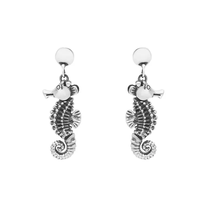 Sterling Silver Small Seahorse Drop Earrings sold by C.W. Sellors