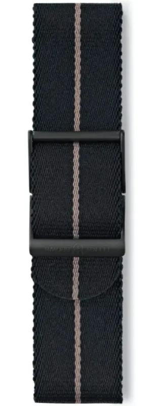 Elliot Brown Strap Webbing 22mm Black Desert Brown Stripe made by C.W. Sellors