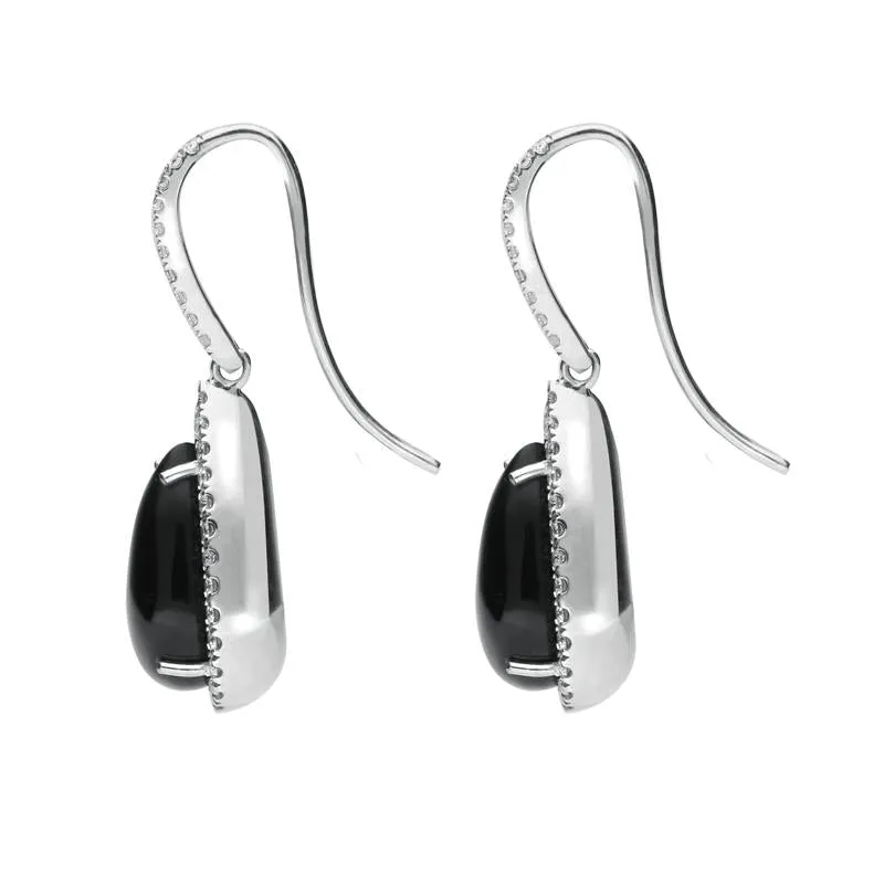 18ct White Gold Whitby Jet 0.73ct Diamond Pear Drop Earrings sold by C.W. Sellors product image thumbnail 2
