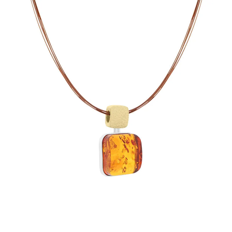 Sterling Silver Gold Plated Amber Square Multi Strand Necklace D sold by C.W. Sellors product image thumbnail 2