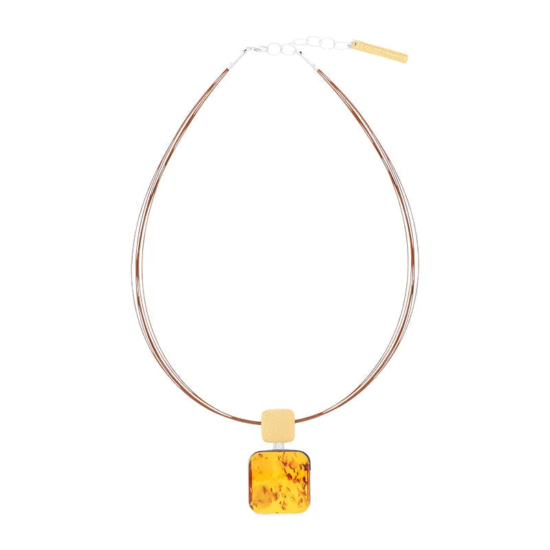 Sterling Silver Gold Plated Amber Square Multi Strand Necklace D sold by C.W. Sellors product image thumbnail 3