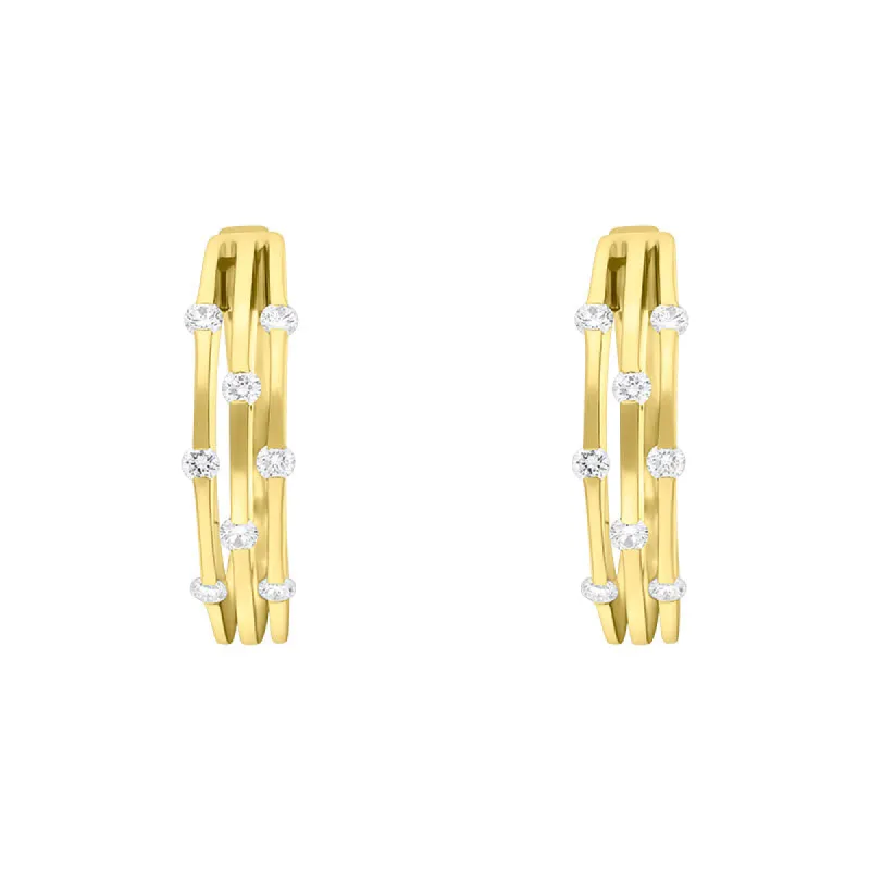 18ct Yellow Gold 0.49ct Diamond Hoop Earrings D sold by C.W. Sellors